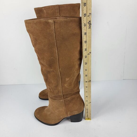 Crevo Women's Boots Size 8.5 Atty Suede Chestnut Leather Suede Shoes Riding - Picture 10 of 16